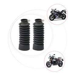 2pcs Universal Fork Bellows Front Black Universal Motorcycle Rubber Dust Gaiters Boots Waterproof Durable Practica