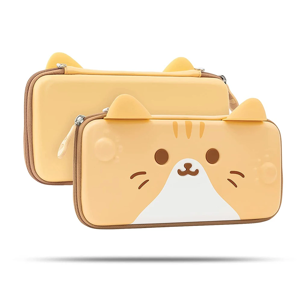 Cute Cartoon Cat Carrying Case Compatible with Nintendo Switch OLED/Switch Game Accessories Storage Bag Portable Travel Case