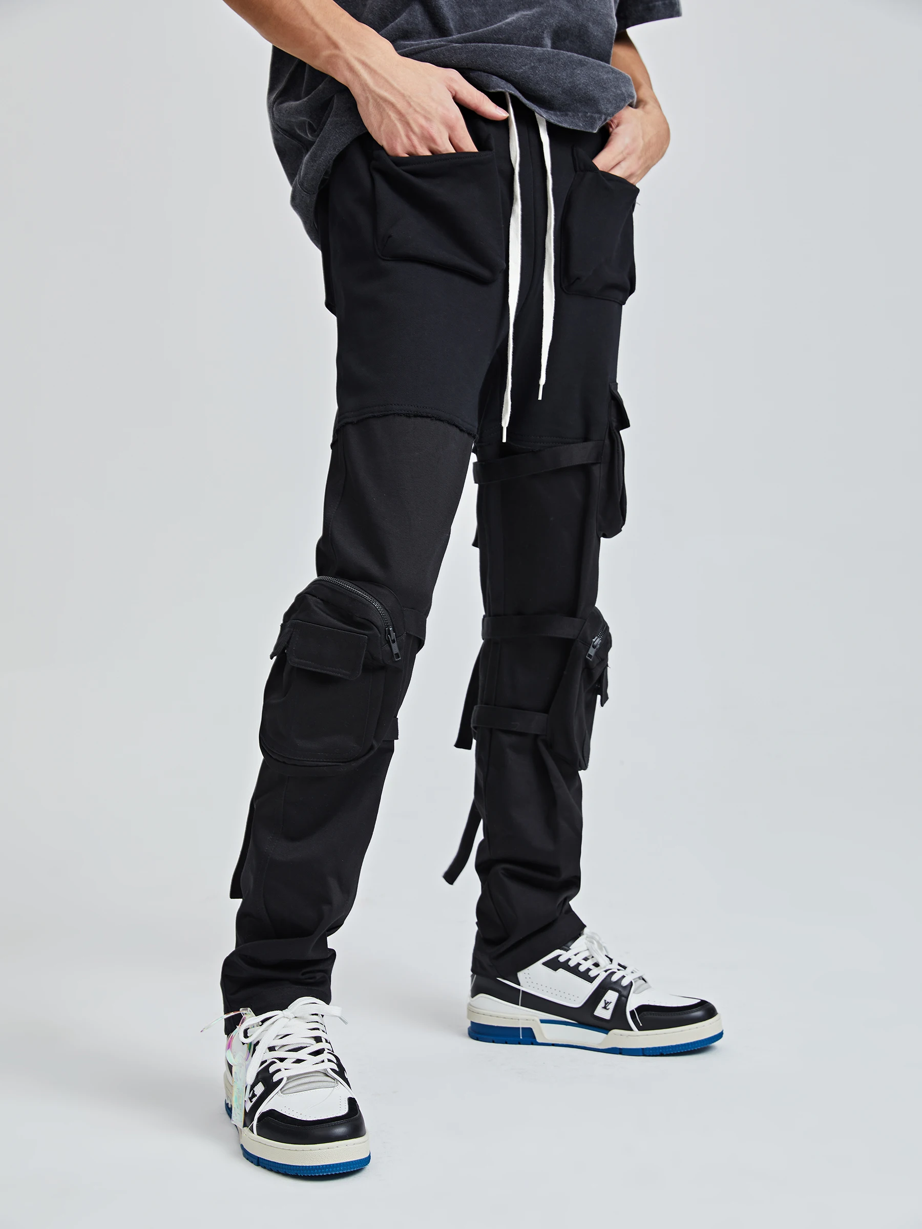 Techwear Wear Stitching Three-Dimensional Multi-Pocket Overalls Sweatpants Men and Women