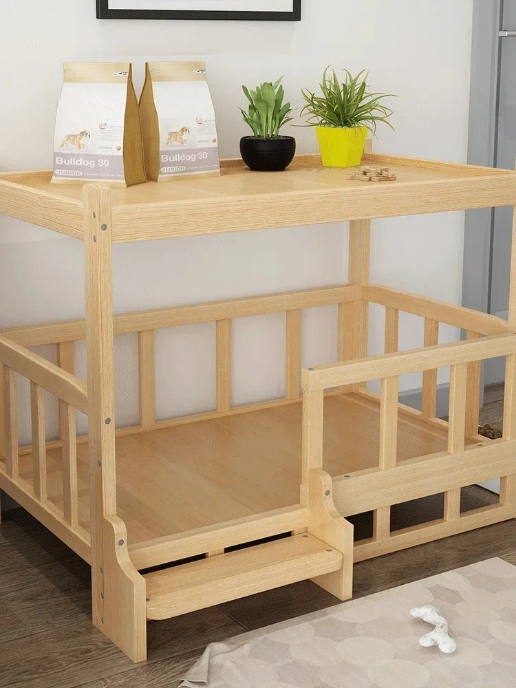 Pet Bed Simplicity Wooden Dog Bed Can Be Used As Bedside Table Dog Kennel Four Season Universal Environment protection Practical