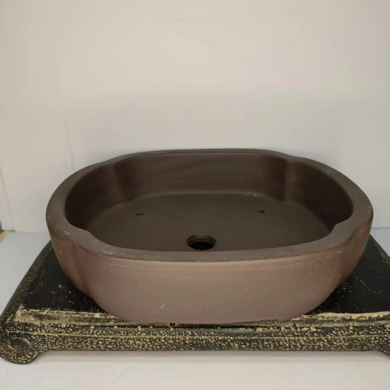 Crabapple Blossom Shape Unglazed Yixing Purple Sand Bonsai Pot