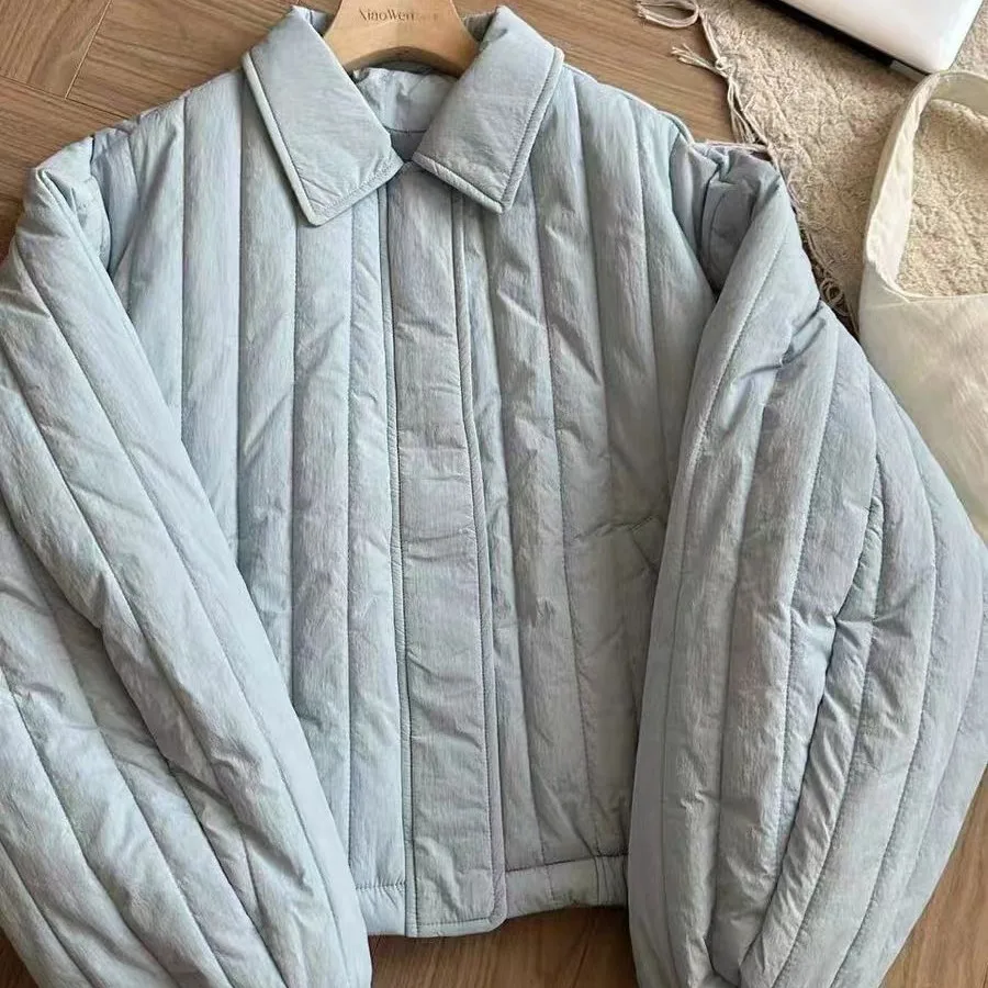 Parka's Dames Extra lang Herfst Kasjmier Vulling Gevuld Verstelbare tailleband Drukknoop Opstaande kraag Preppy College School Ins