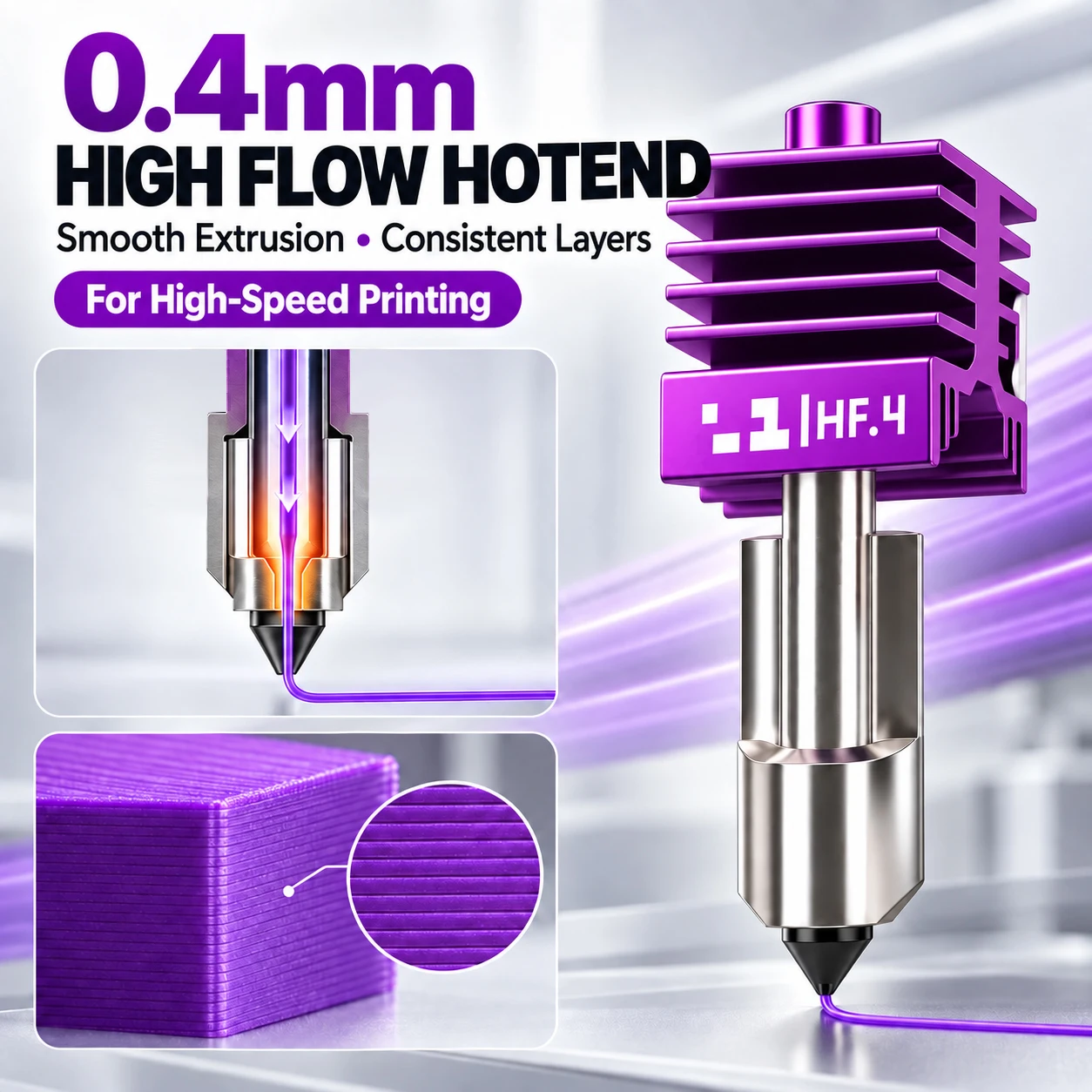 High Flow A1 Hotend Heating Assembly Kit for Bambu Lab A1 A1 Mini 3D Printer Hot End Heating Component Accessory