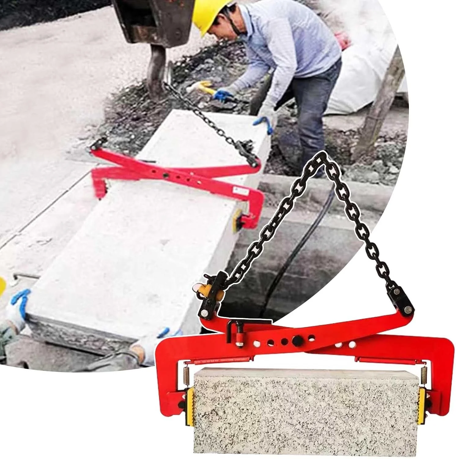 Pinze per fascette di sollevamento - Strumento di apertura a ganascia regolabile per sollevare pietre, blocchi di cemento, piastre di alluminio e metallo S