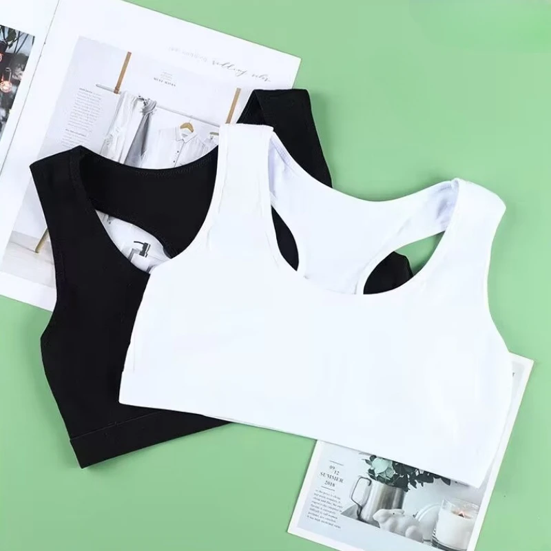 رقيقة فتاة التدريب الكتان حمالة الرياضة فتاة حمالات الصدر في سن المراهقة رسالة الأطفال موضوع سترة 8-14 سنة #5