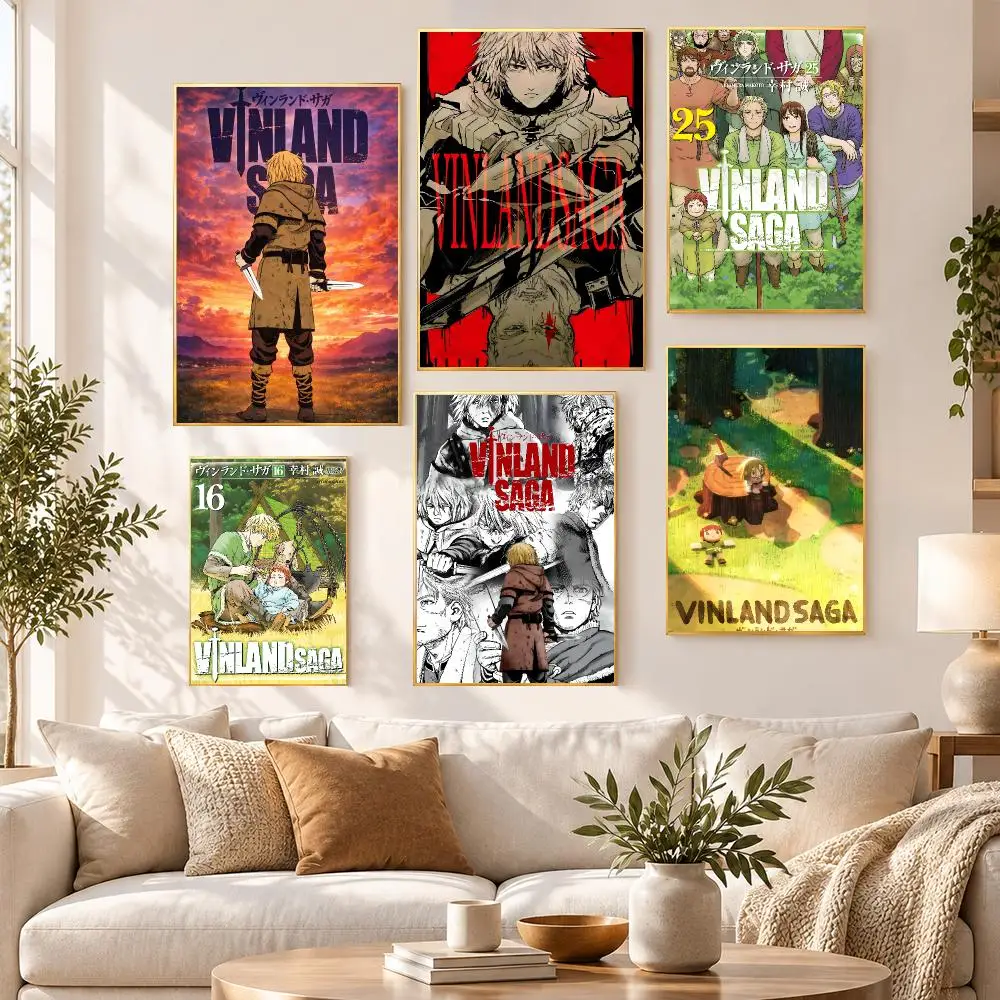 Anime Viking Epic Vinland Saga Poster HD Waterproof PP Self Adhesive Aesthetic Bedroom Dorm Gaming Room Home Decor Gift
