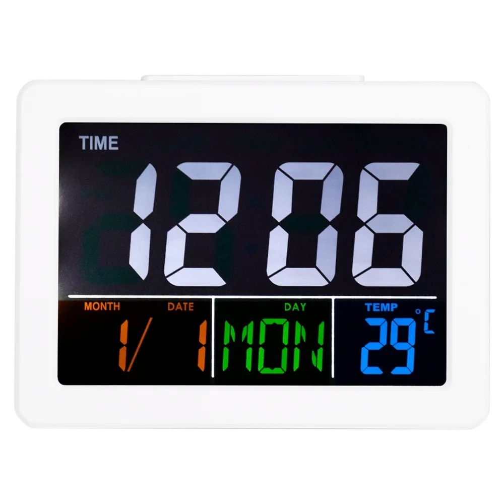 Multifunctional Digital Alarm Clock LED Display Temperature Display LCD Display Clock Alarm Function Large Screen