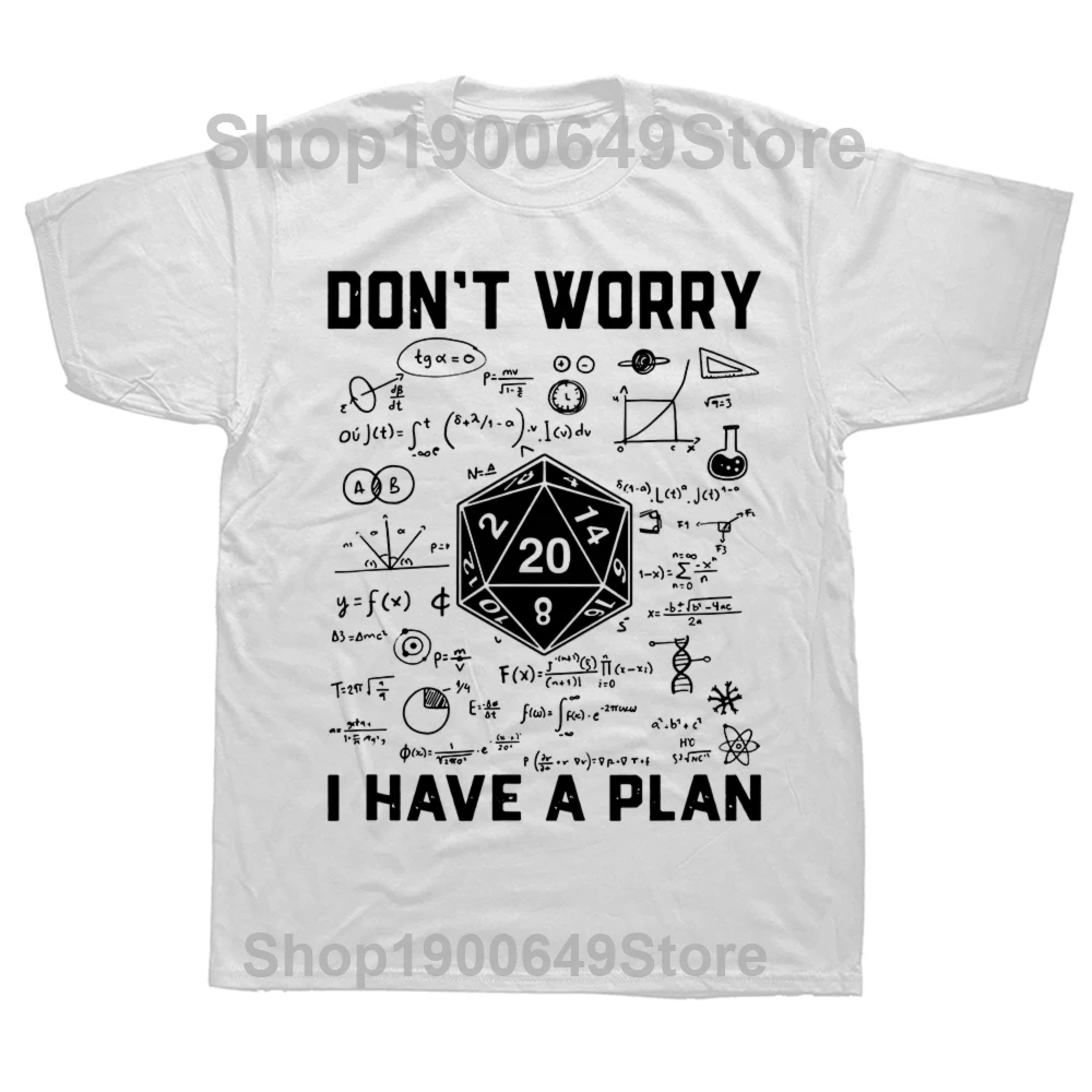 Novelty Dungeon Dragon T Shirts Graphic Streetwear Short Sleeve I Have A Plan D20 Dice Role Playing Game DnD T-shirt Men Clothes