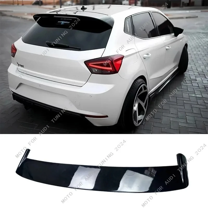 

For Seat Ibiza MK5 F6 Hatchback 2017-2023 Car Rear Trunk Boot Roof Lip Spoiler Cap Glossy Black Tail Wing Bodykit Accessories