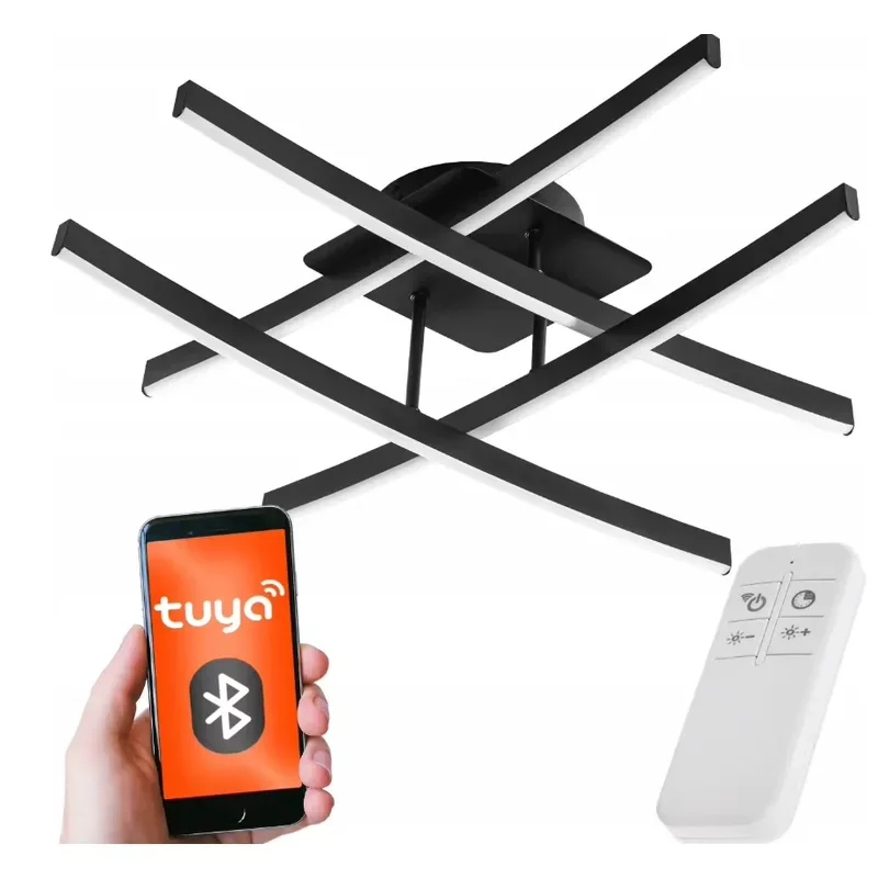 Nordic LED Ceiling Chandelier Dimmable Smart Bluetooth App Control Remote Control Graffiti Style Lighting for Living Room
