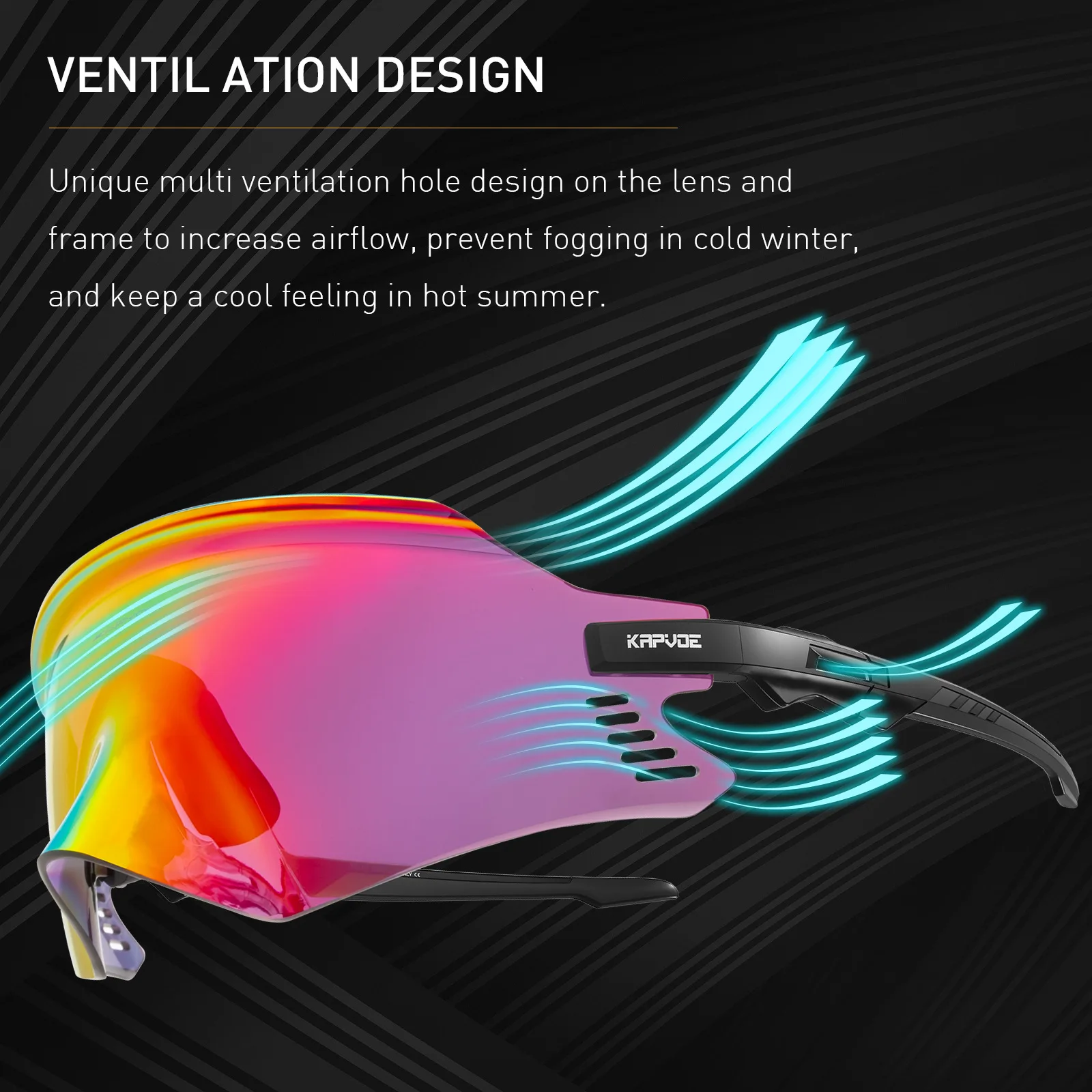 Cycling Glasses, Sport Sunglasses, UV400 Anti-Glare Polarized, Road Bike Eyewear, Outdoor Racing Protection