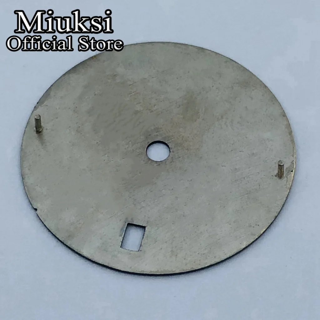 Miuksi 28.5mm sterile dial black blue gray watch dial luminous 3.8 date fit NH35 movement