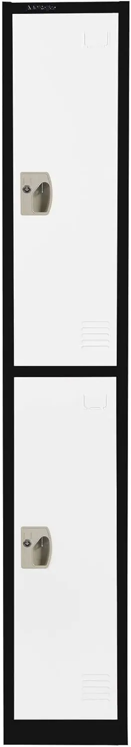 

Large Steel School Locker with Colorful Doors, Spacious Storage for Academic and Commercial Use (2 Door, Black/White)