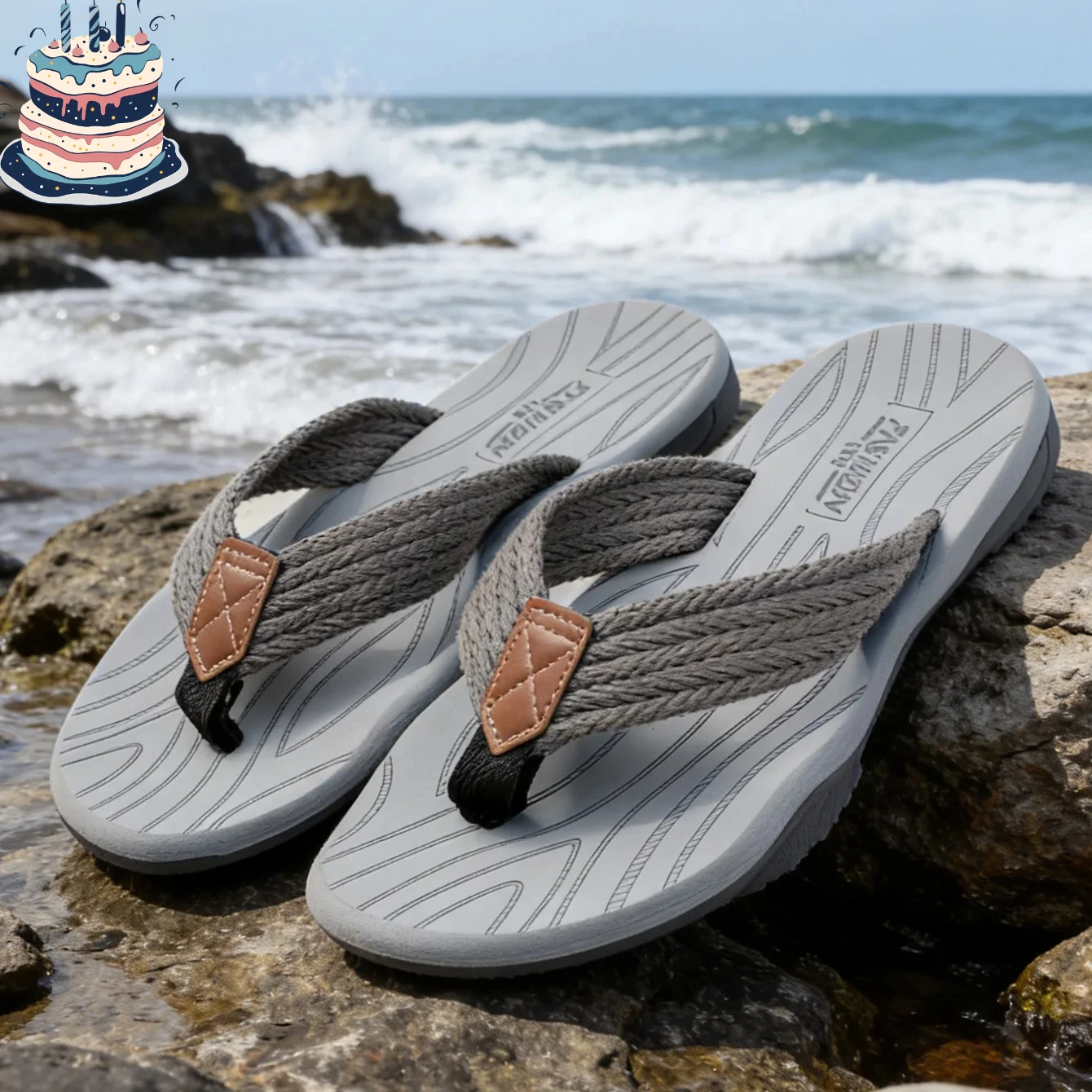 

Summer Essential Men's Quick-Dry Flip Flops, Non-Slip Comfortable EVA Sandals for Beach, Shower & Indoor Outdoor