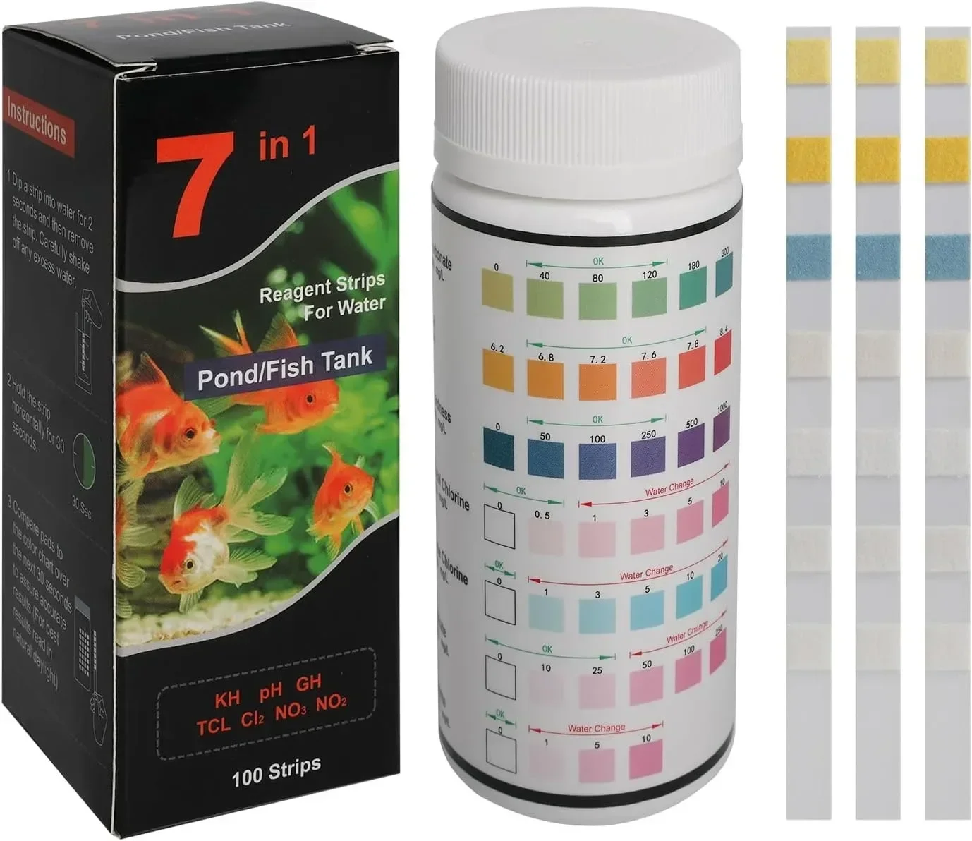 Bestseller Aquarium-Teststreifen PH-Teststreifen Wasserqualität Fischbecken-Teststreifen PH-Kit für Süßwasser Schwimmbad Aquariumwasser – Detail 1