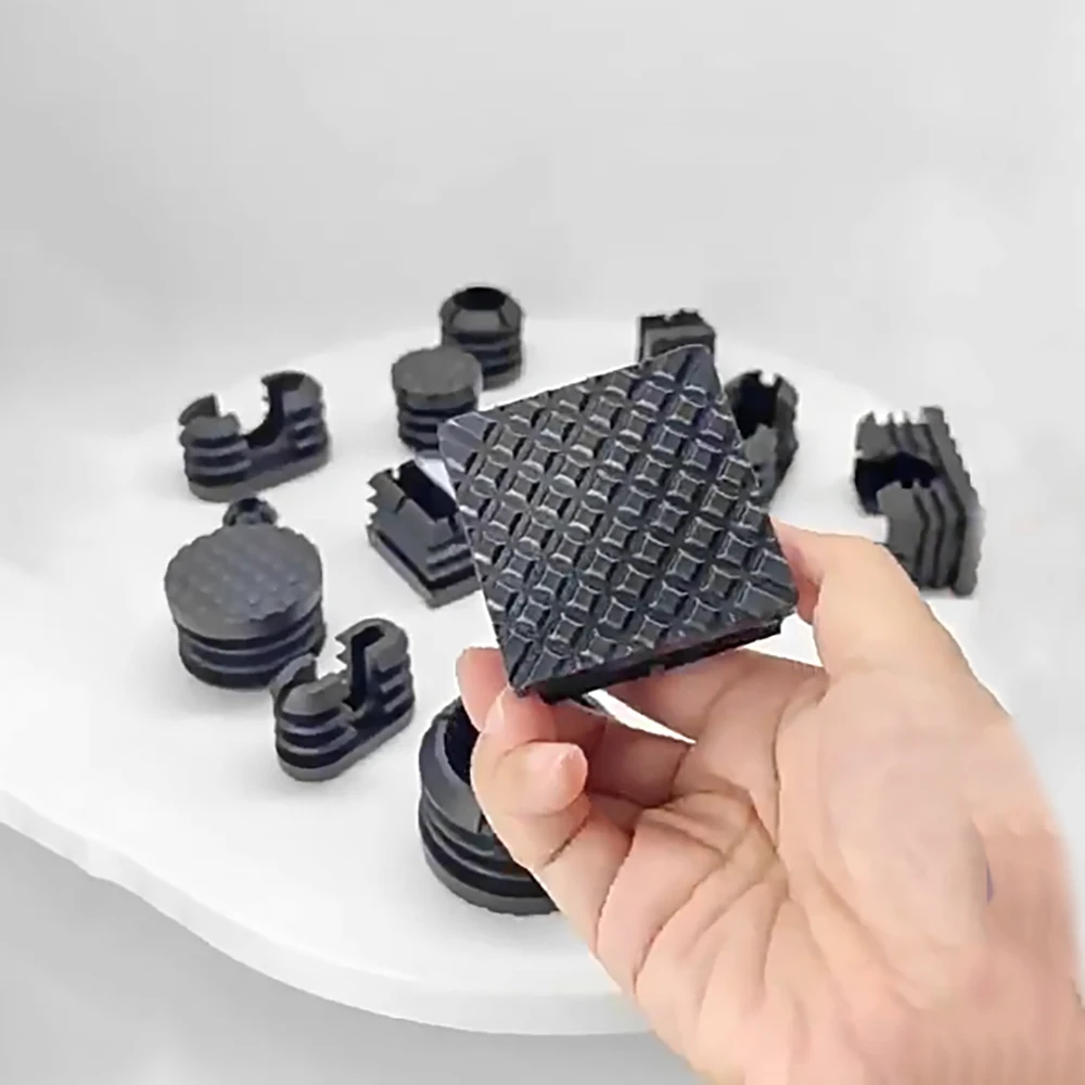 Dia16-60mm Black Plastic Plug Stainless Steel Pipe Head Wear-Resistant Furniture Table Chair Foot Pad Plug Slip&Noise Reduction