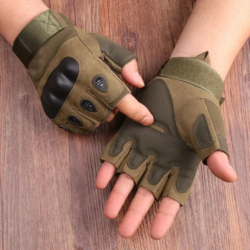 Gants demi-doigt pour hommes, gants de sport en plein air, tir, chasse, airsoft, moto, cyclisme, vélo