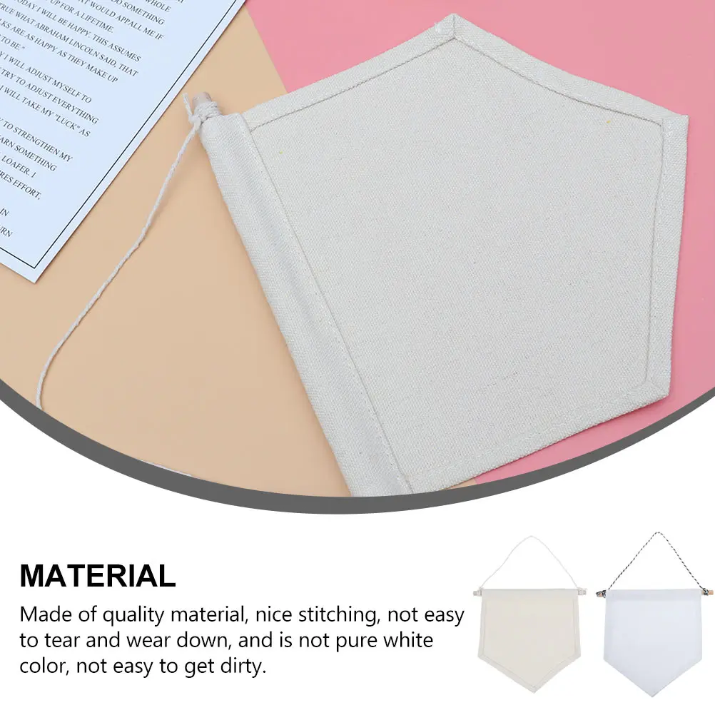 

2 Pcs Brooch Display Pendant Hanging Canvas Banner with Wood Stick Badge Children Cloth Decorative Pennant for Kids Room Pin