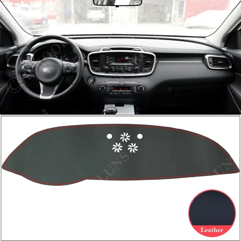 PU Leather for KIA Sorento UM 2015 2016 2017 2018 2019 Dashboard Cover Protective Pad Car Accessories Sunshade Anti-UV Carpet