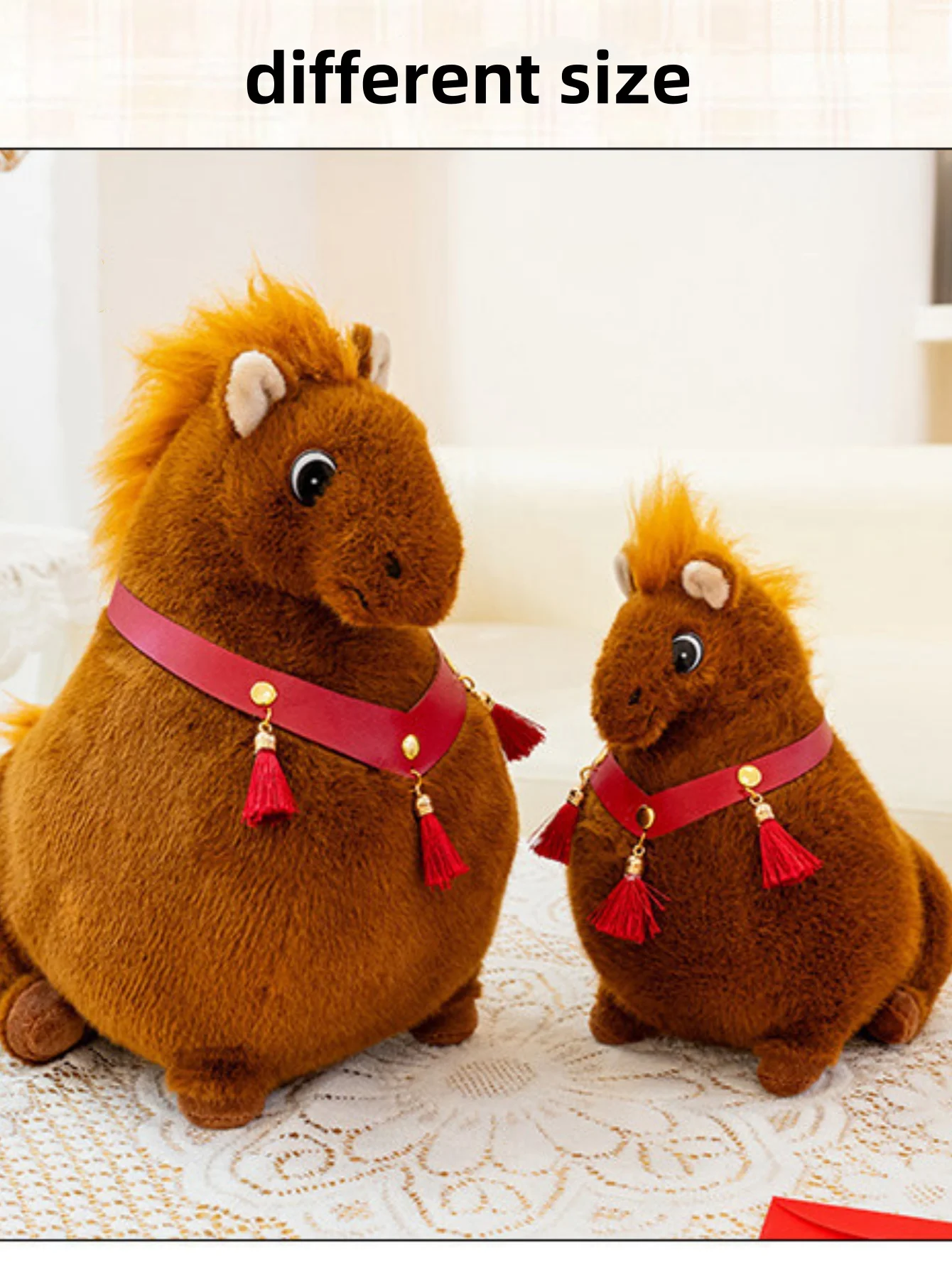 Zawieszka Pluszowa Koń Pony Tłusty Zawieszka do Torby Brelok Zwierzę Wypchana Lalka Dekoracja Domu