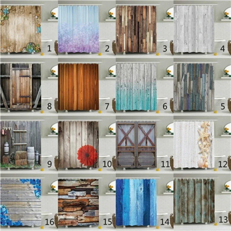 Flowers Pearls and Lace on Rustic Style Wooden Background Home Decor Polyester Fabric Bathroom Shower Curtain Set Cortina Ducha
