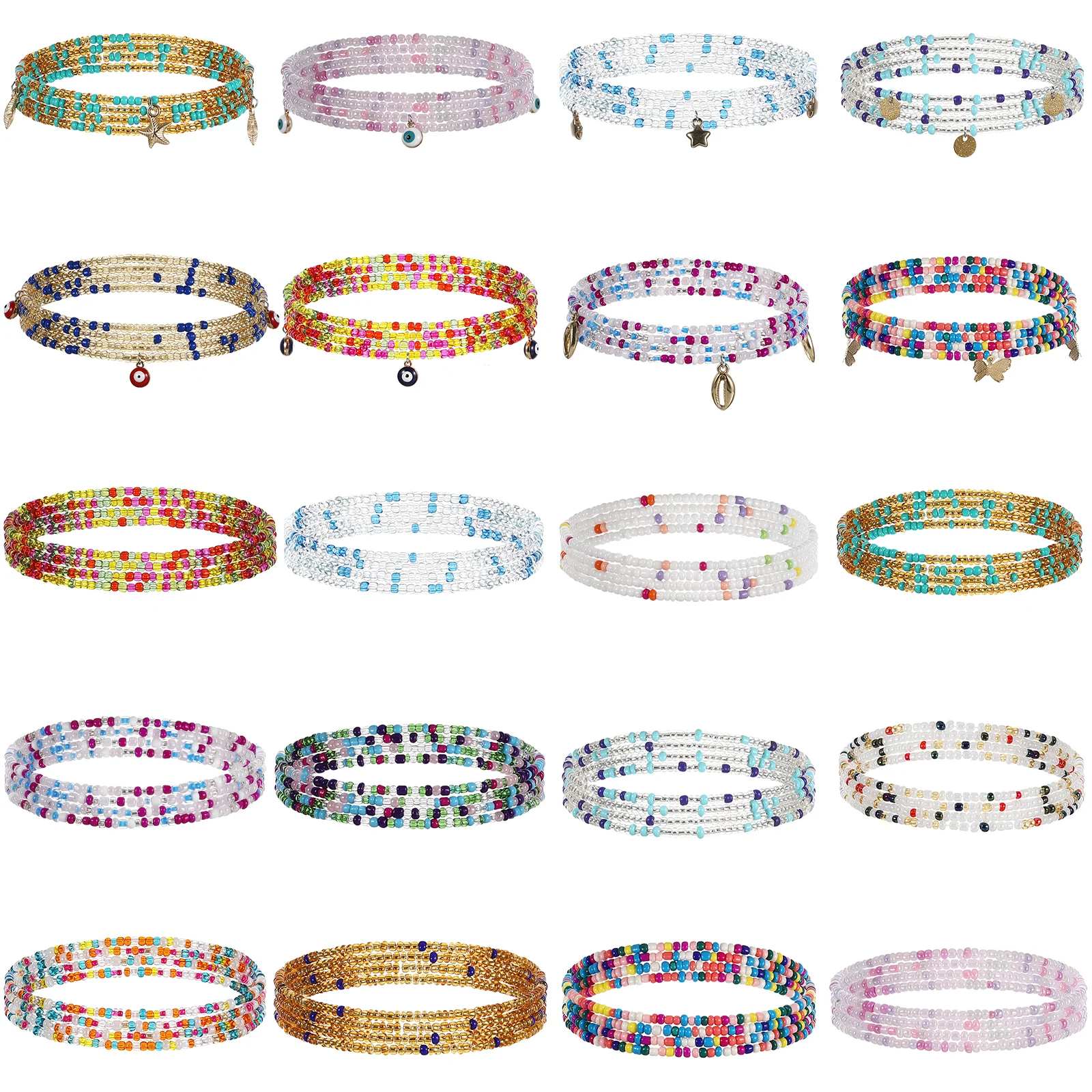 

20 Pcs Waist Beads Body Chains Elegant Belly Chains for Women Beach Nightclub Accessories Decorative Strings