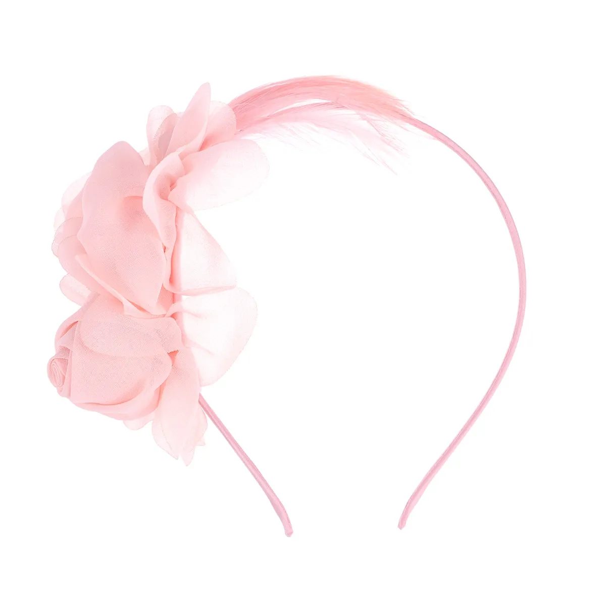 

Pink Flower Decorated Women Hairband Barrettes Headband Easy Fit Various Hairstyles Women Hair Loop
