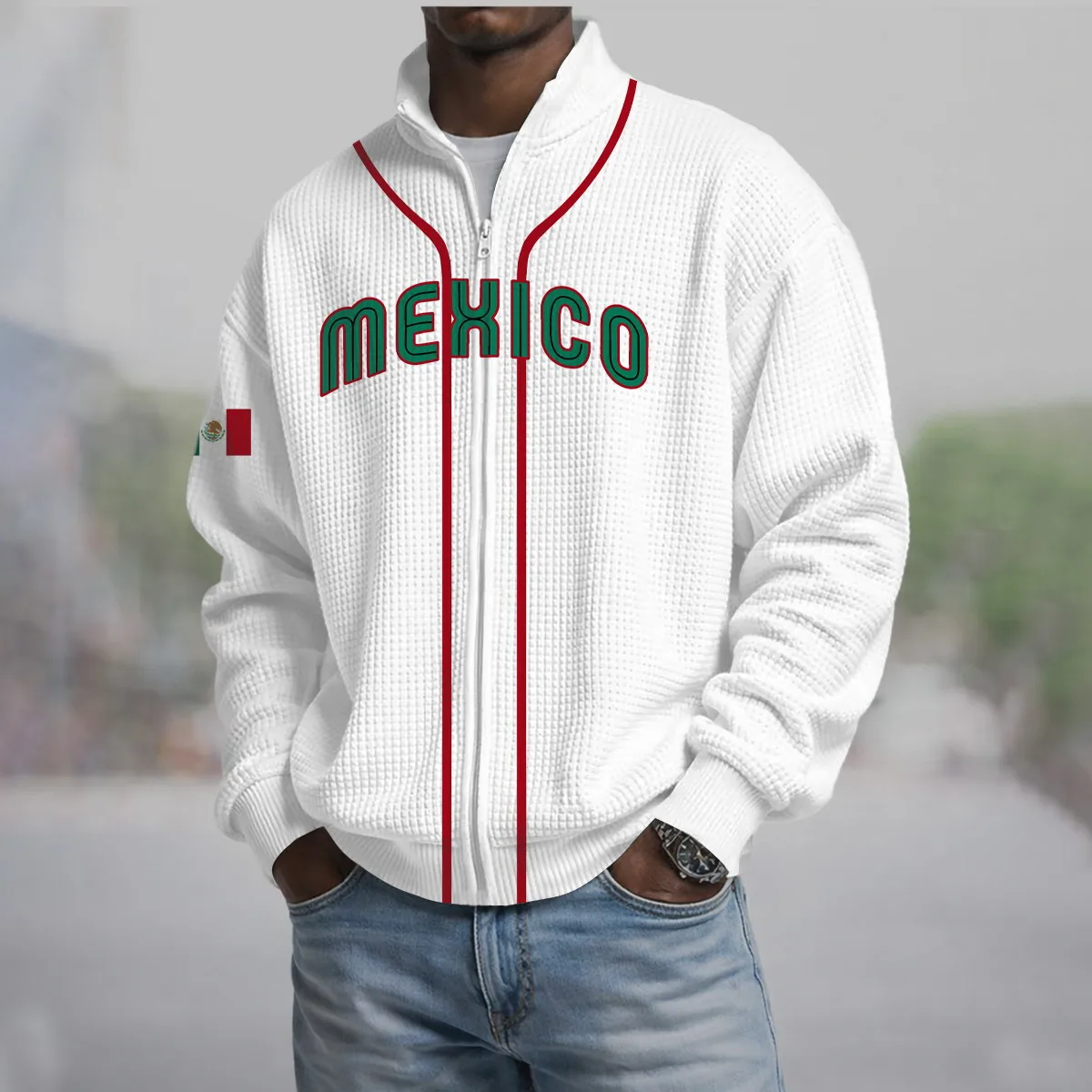 2026 World Baseball Classic Reissue Men's Plus Size Jacket, Soft Waffle Gown Material, WBC USA Team Uniform Judge Fan Shirt