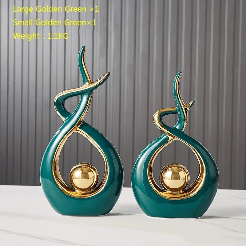 

Home Decor Figurines for Interior Living Room Desk Ceramics Decoration Accessories Statue Sculpture Feng Shui Ornaments