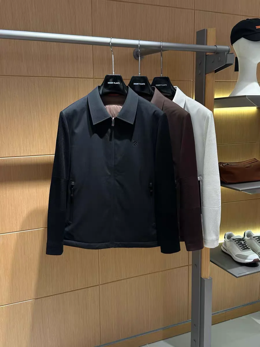 

Italian Sle Men's down Jaet 90% White Goose down Casual Flip Collar Warmth Faionable Retro Money Sle Autumn Winter Ne...