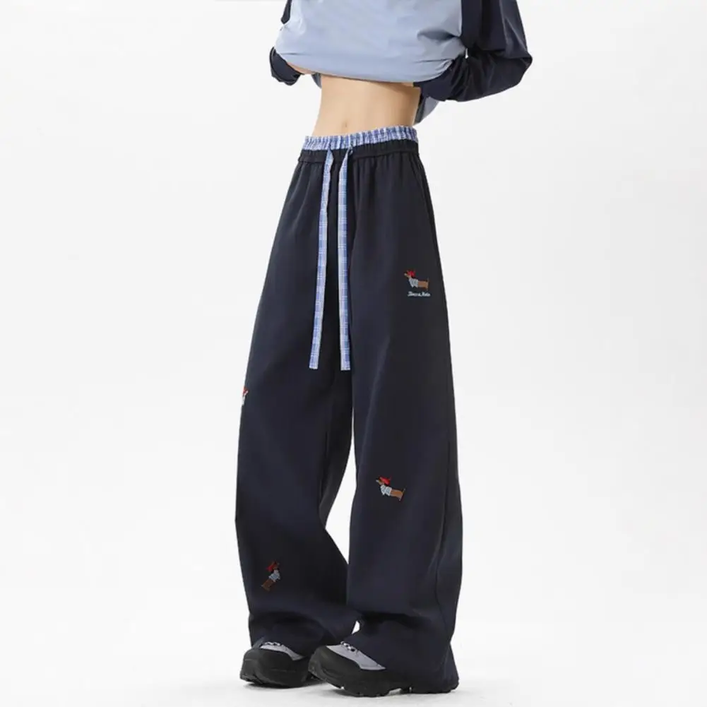 Y2k การ์ตูน Dachshund เย็บปักถักร้อย Casual กางเกงผู้ชายผู้หญิง Premium Jogging Drawstring Sweatpants Travel Baggy กางเกง