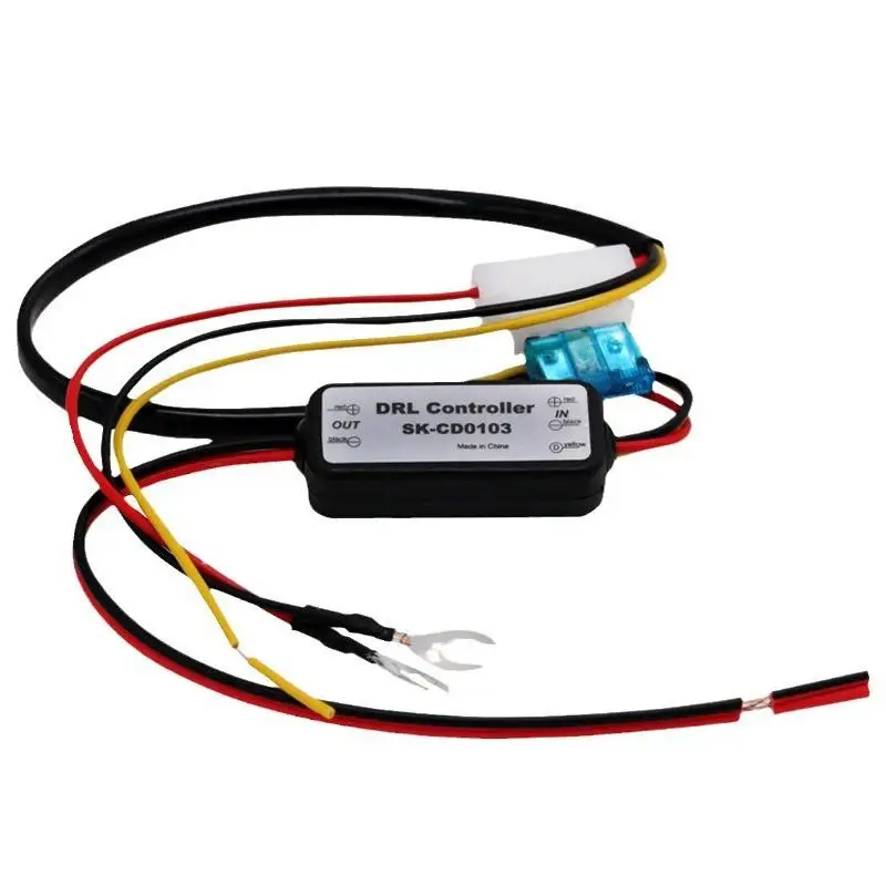 DRL Controller Auto Car LED Daytime Running Light Relay Harness Dimmer On/Off 12-18V Fog Lamp Control