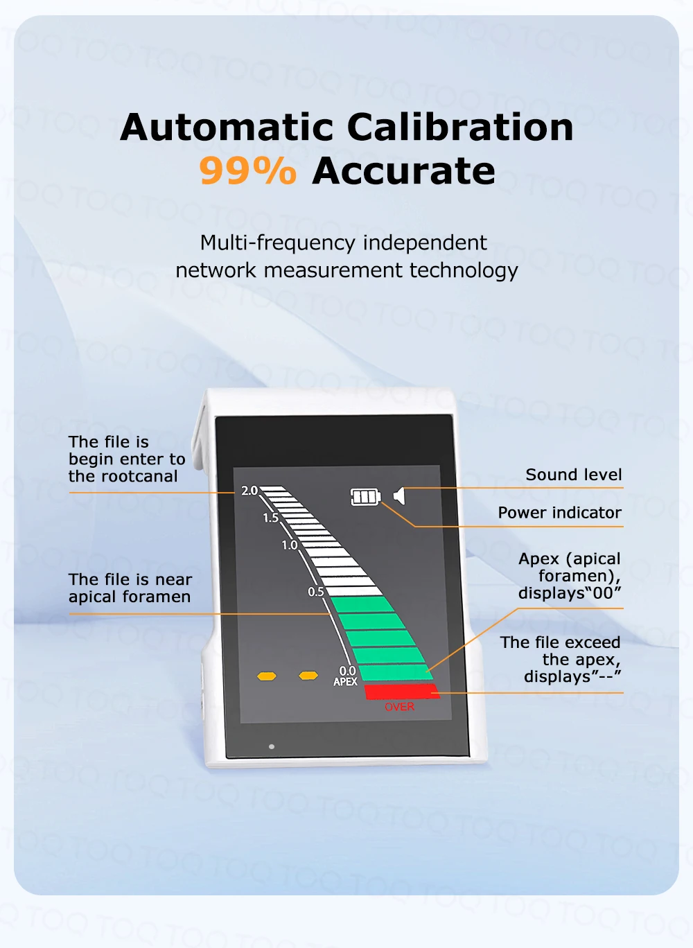 Mini Dental Rechargeable Apex Locator with Pre-setting New Function Root Canal Measurement Oral Treatment Endodontic Equipment