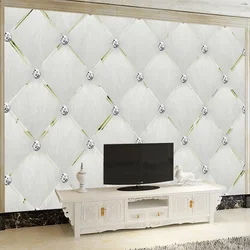 Papel tapiz Mural 3D personalizado de estilo europeo, Rollo suave Simple, Fresco, sala de estar, TV, sofá, dormitorio, decoración de lujo para el hogar, revestimiento de pared