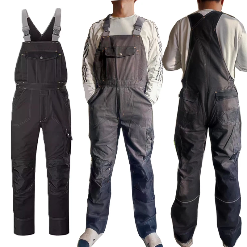 Welding Suit Work Bib Overall Protective Working Jacket Men Workwear Tooling Uniform Mechanic Repair Multi-pocket Strap Pants5xl