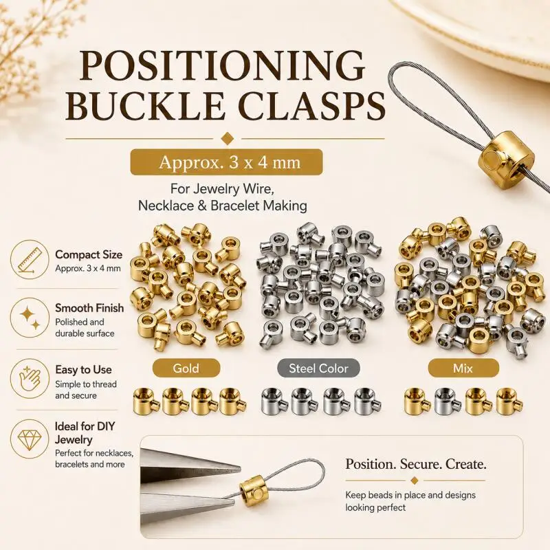 3X4mm Stopper Spacers Positioning Crimp End Septum Clip Clasp for Jewelry Making DIY Necklace Bracelet Connector