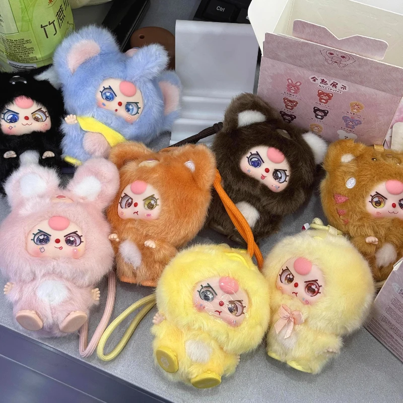 Baby Three Mini Hug Series Blind Box Rabbit Bear Anime Doll Mystery Box Surprise Bag Plush Pendant Collect Vinyl Toys Gift New