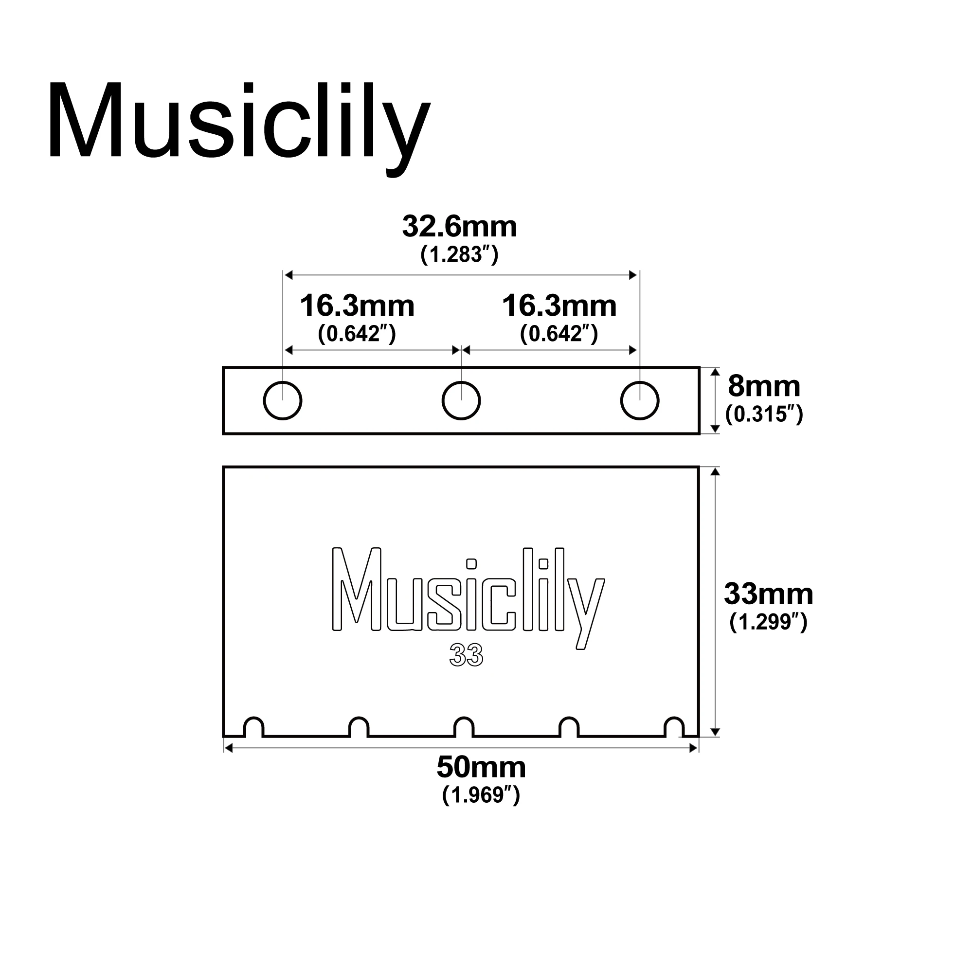 Musiclily Ultra Full Solid Brass Block for Electric Guitar Gotoh GE1996T Floyd Rose Locking Tremolo Bridge