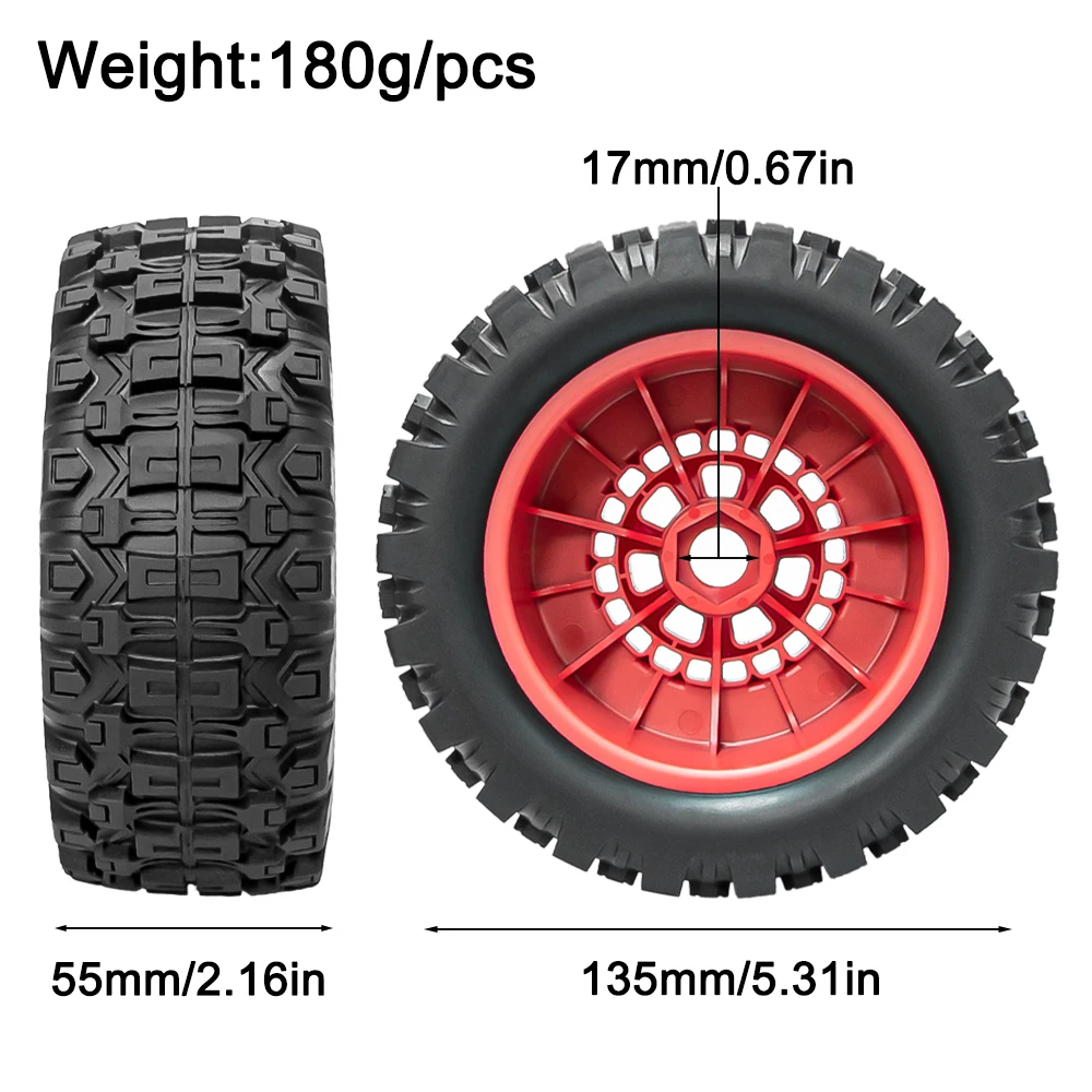 MX2.5 inch 17mm Special Wheel Tires for ARRMA 1/8 1/7 MOJAVE 4S 6S EXB TRAXXAS UDR Short Truck Highway Sand Off Road Car