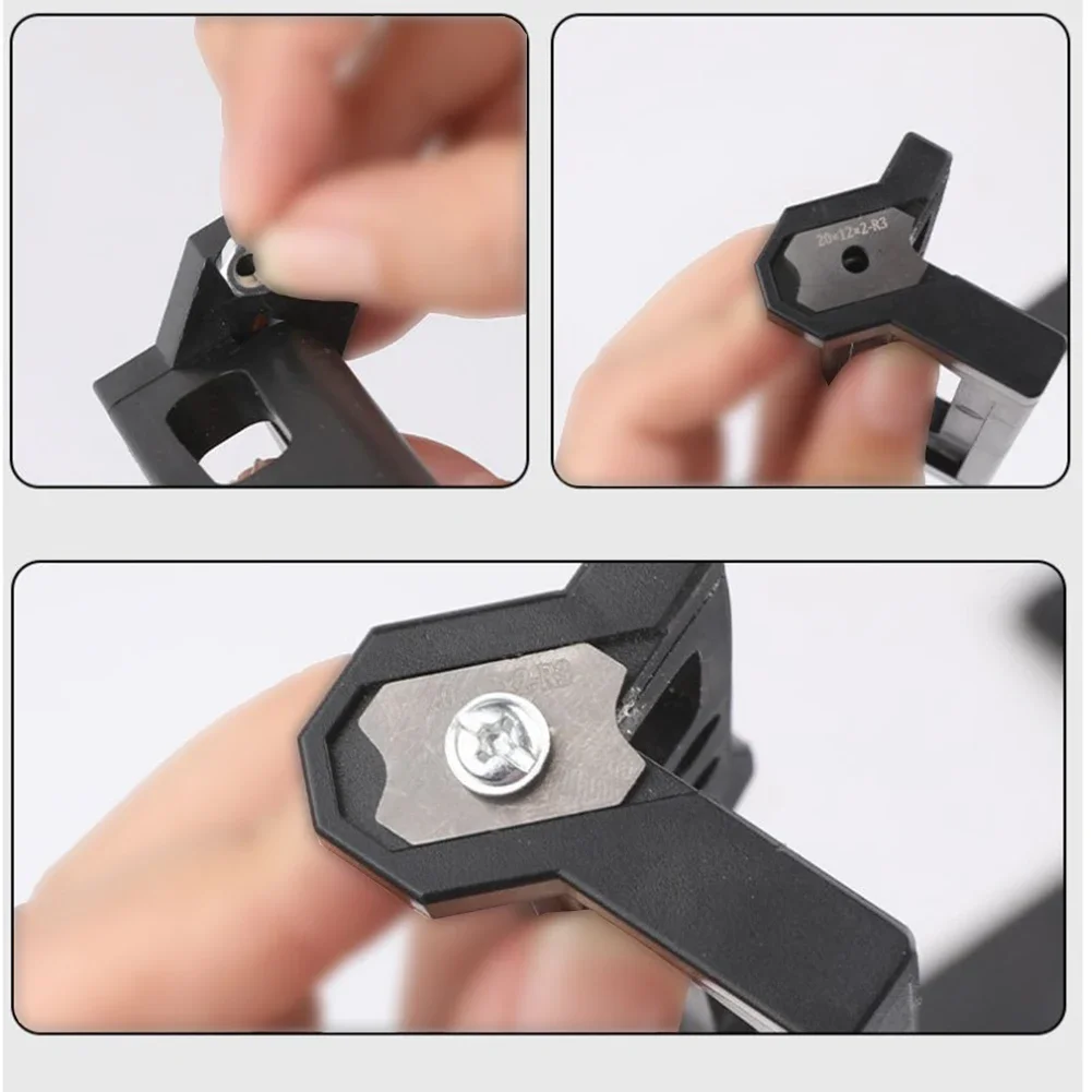 Outil de chanfrein d'angle de rabot à chanfreiner, conception de point de coupe, matière plastique, lame R1, R1.5, Inter, lame R3