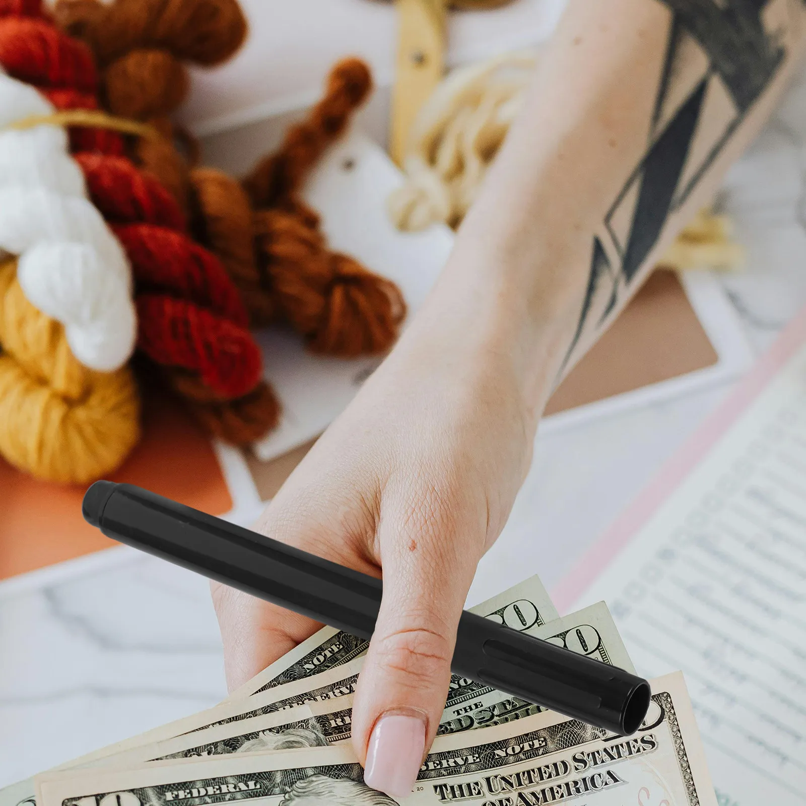 4Pcs Chisel Tip Fake Bill Detection Pen Checker Portable Banknote Authenticity Tester Money Security Marker