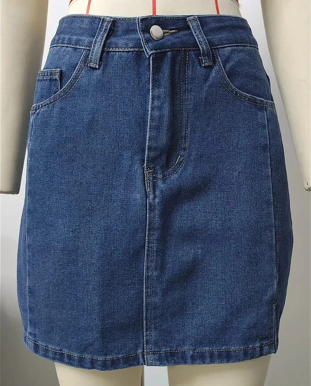 2026 Denim Skirts for Women Vintage A Line Washed Distressed Pockets Button Skinny Split Short Skirt Summer Y2k Streetwear