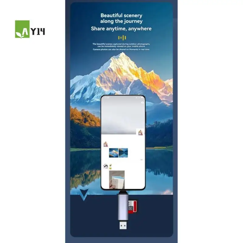 AY14 -Dual Interface USB 3.1 & Type C SD/TF Card Reader - Aluminum Alloy, Multi-Device Compatibility