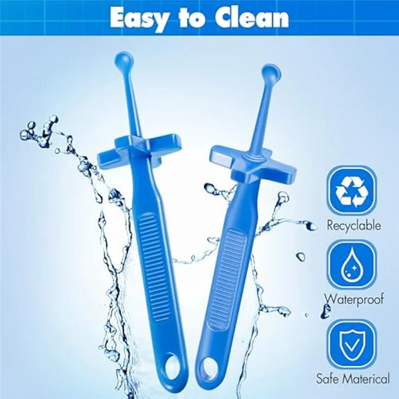 ABMO 2 Buah Alat Penghilang Kotoran Telinga dengan Pelindung Aman, Alat Pembersih Kotoran Telinga yang Dapat Digunakan Kembali, Pembersih Penghilang Kotoran Telinga