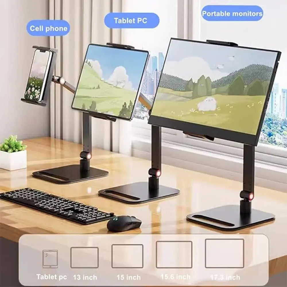 360°Rotatable Portable Monitor Holder Adjustable Height Punch-Free Monitor Bracket Desktop Mount Ergonomic Desk Holder