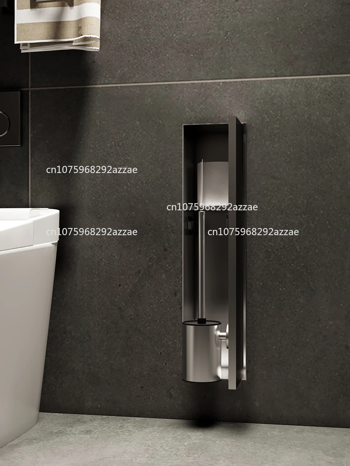 

Embedded toilet brush rack Stainless steel premium tissue storage Custom wall cabinet Wall locker