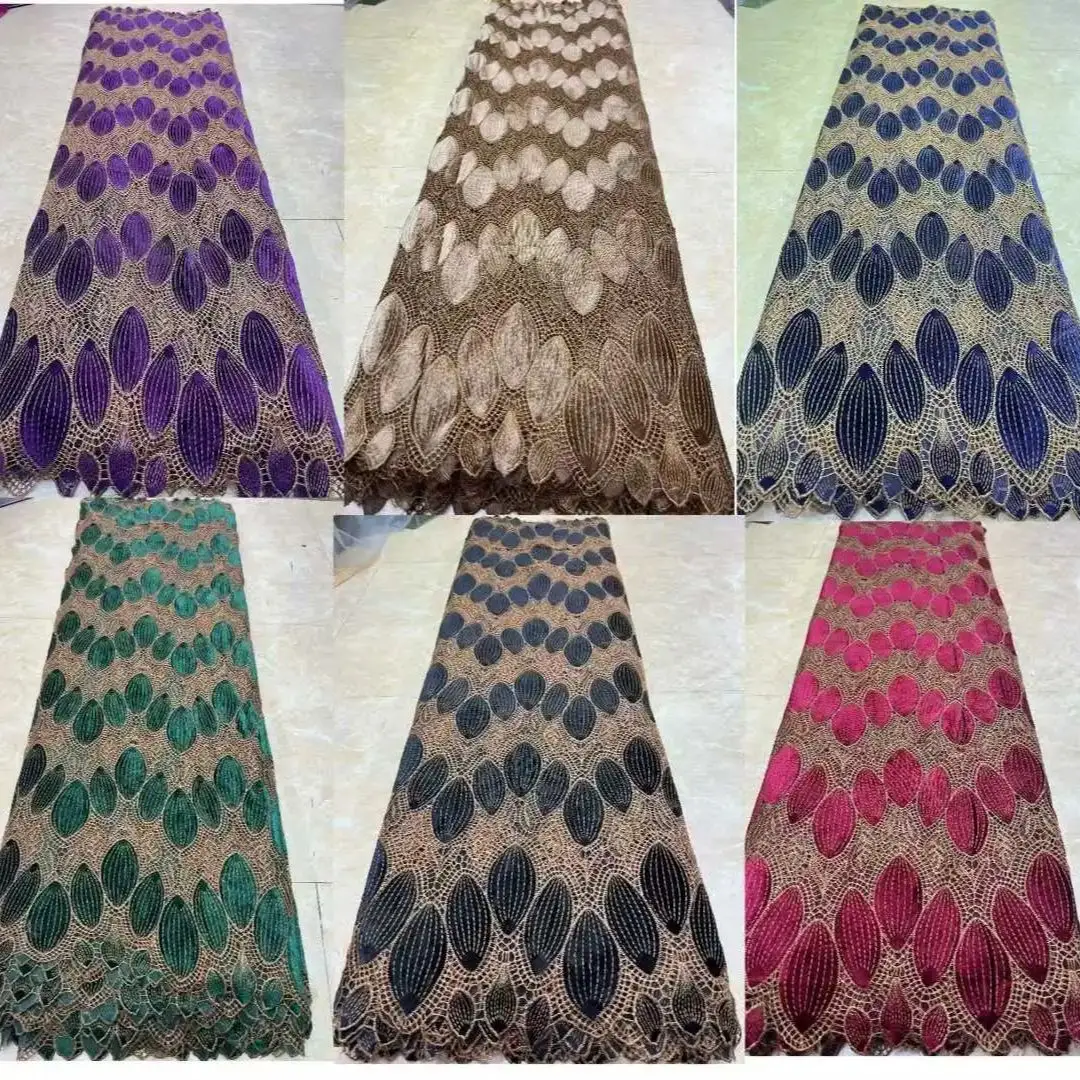 

Black Velvet laser embroidery geometry floral fabric women's autumn winter lace hollow clothing for DIY dress sew by 5 yds