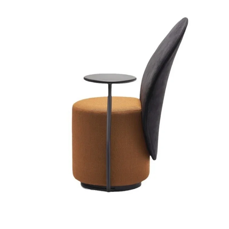 

Italian light luxury leather simple mo dern bedroom club designer's rotating makeup c hair m del room