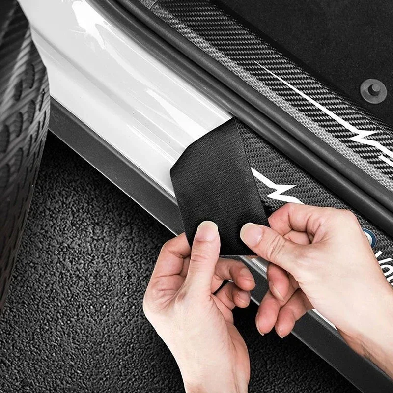 Car Door Sill Protector Threshold Stickers for Volkswagen VW Rline R Line Badge Golf POLO Trunk Door Anti Scratch Trim Strips