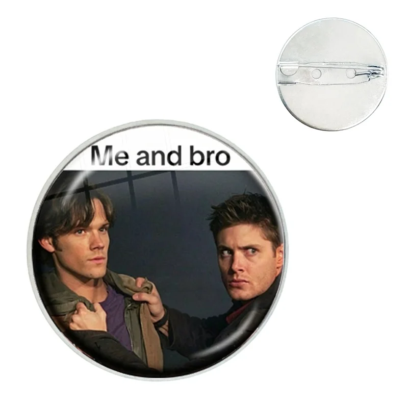 Movie Supernatural Pin Dean Winchester Jensen Ackles Cute Meme Glass Dome Brooches Shirt Lapel Bag Badge